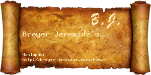 Breyer Jeremiás névjegykártya
